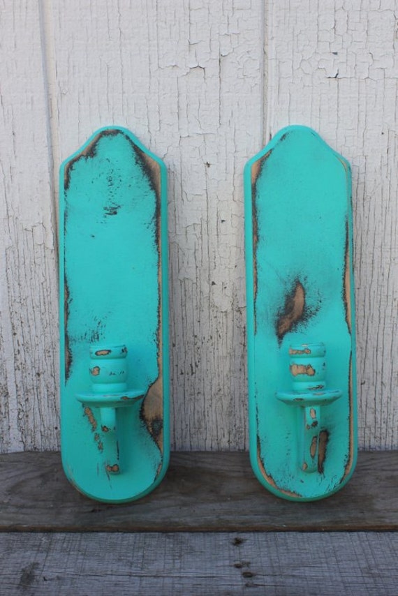 Vintage Wooden Wall Sconces Refinished by TheSpeckledEgg2011