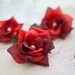 Small Red Roses Hair Clips (3 pcs), Small Hair Flowers, Hair Accessories, Red Hair Flower, Boho, Woodland, Girls, Women