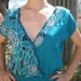 Super Awesome Vintage Teal Jumper with Floral Detailing