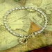LOVE U Heart Bracelet, 18K Yellow Gold Over Sterling Heart bracelet, Tennis bracelet n Heart Charm, Diamond & Ruby Bracelet
