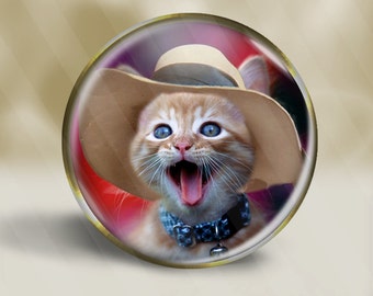 Cat In A Hat Series Pocket Mirror D008