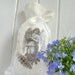 Fabric gift bag vintage image linen Christmas ornament french cottage sachet bags