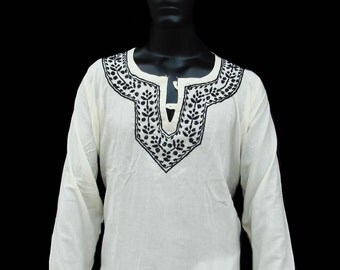 Plus size clothing for man tunic kurta shirt Gypsy clothes Hippie dress salwar kameez long sleeved top bollywood fashion love fresh finds