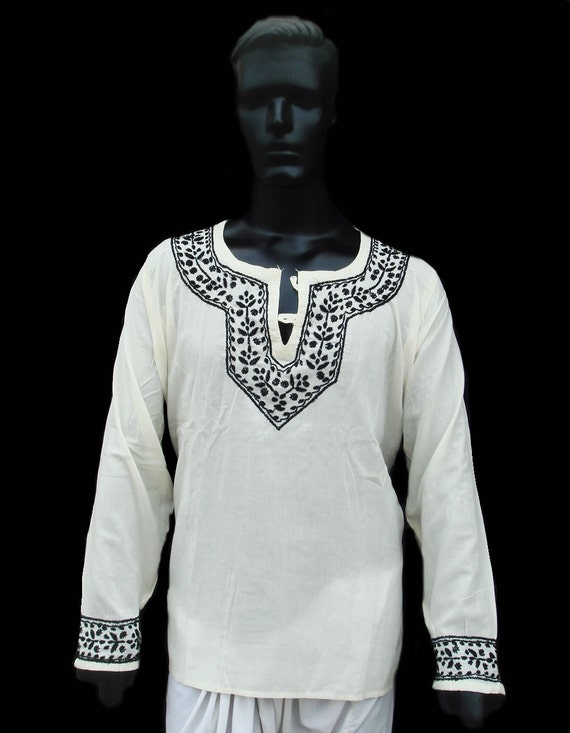  Plus  size  clothing  for mens tunic kurta shirt  Boho dress 