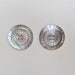 Vintage abalone shell buttons - pair, large size, carved design
