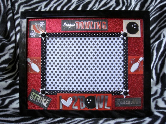I Love to Bowl-8x10 Bowling Themed Picture Frame w/ 5x7 Matte from