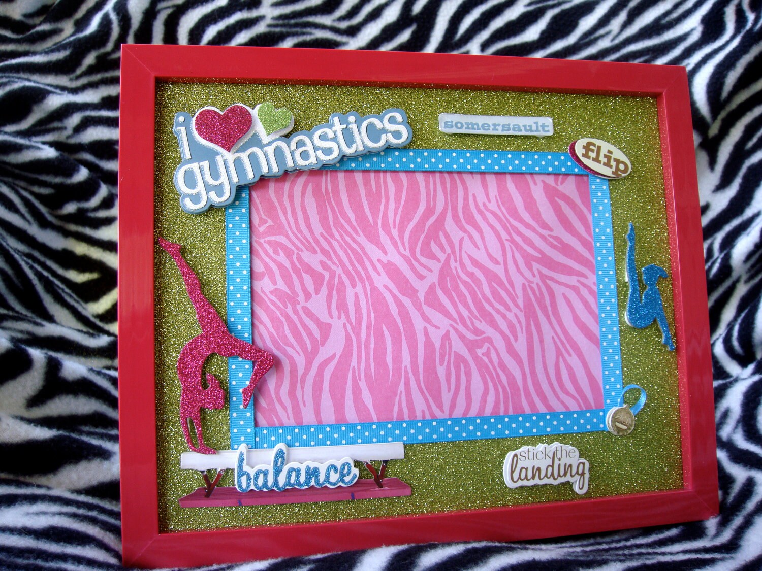 I Love Gymnastics-8x10 Gymnastics Themed Picture Frame w/ 5x7