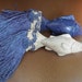 Nautical Vintage Porcelain Fish Tassel Tie Backs, Blue & White, Fan Pulls, Home Decor, Set of 2, C. 1980's,