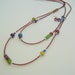 Colorful red necklace. Double string necklace. Beaded necklace. Red necklace. Set of necklace and earrings. Red necklace.