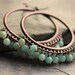 Copper Chandelier Earrings Wire Wrapped Amazonite blue green Bohemian