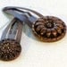 Copper Color Button Floral Hair Snap Clips Decorative Hair Jewelry Set of Two
