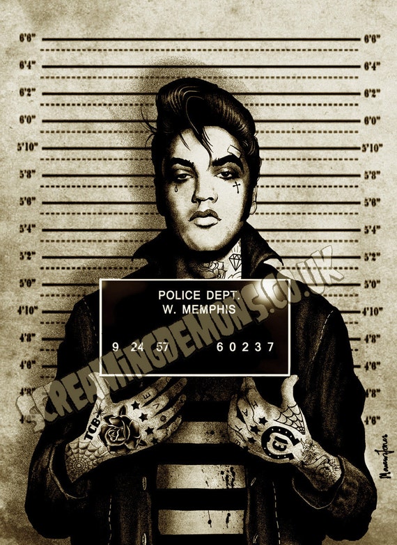 elvis presley mugshot art print by marcus by elvis presley mugshot art print by marcus by