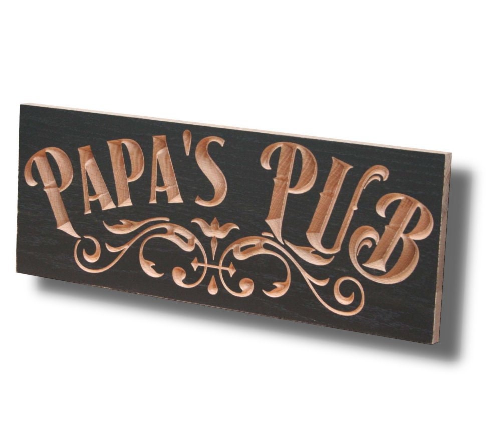Personalized Pub Sign Carved Wooden Signs Brewery Sign