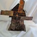 Tin burnished metal windmill, turn the turbine to play music, the Impossible Dream