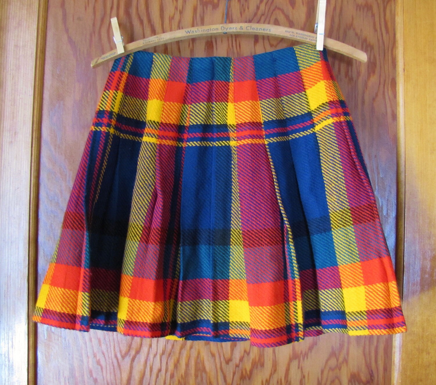 Vintage Wool Plaid Pleated Skirt Kilt Style Size