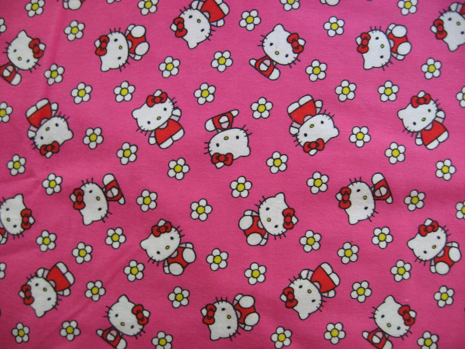 Hello Kitty Flannel Fabric by sewcrazycollection on Etsy