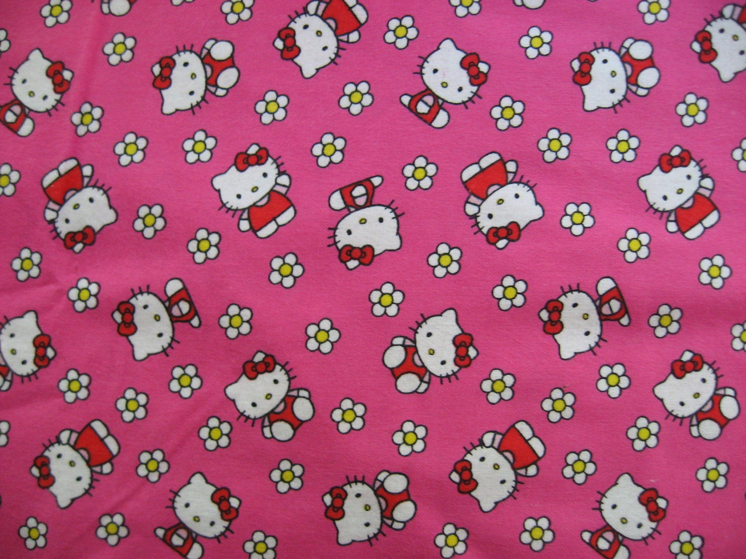  Hello  Kitty  Flannel Fabric  by sewcrazycollection on Etsy