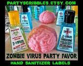 Zombie Apocalypse Favor Labels for the Walking Dead DIY Label *Assembled Option Available* Il_170x135