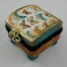 Jewelry box jewelry presentation box treasure box re gifting box butterflies aqua and rust lined footed bold and so cool