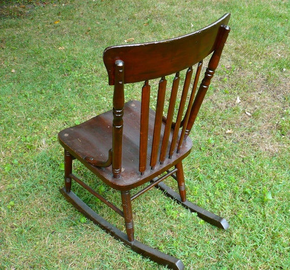 Armless Sewing Rocking Chair Antique Wood Antique Chair