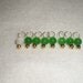 Green & White Catseye Bead Snag Free Size 7 Stitch Markers