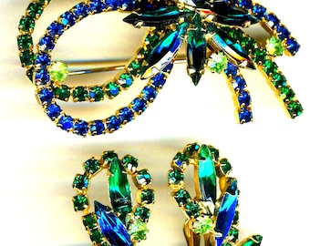 D&E aka Juliana Multi Blue and Green Demi Parure Item No: 15005