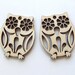 Owl Pendants Wooden Owls for Earrings or Necklace, Craft Supplies
