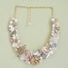 Vintage Statement Necklace in Bridal Blush- Wedding Bib Necklace- Antique Gold, Champagne- Couture Wedding Jewelry- Brooch Bridal Necklace