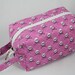 Knitting Boxy pouch, crochet project bag, Sock Bag or small project pouch. Michael Miller crafty scissors skull