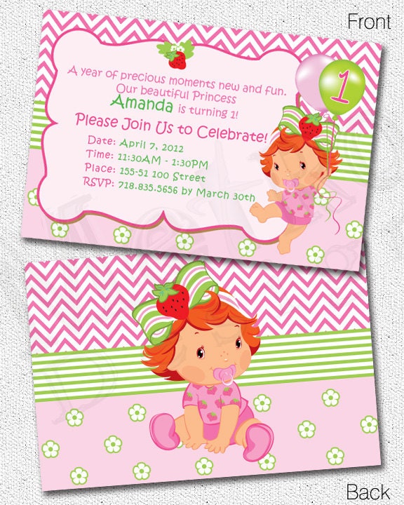 Etsy Strawberry Shortcake Invitations 2