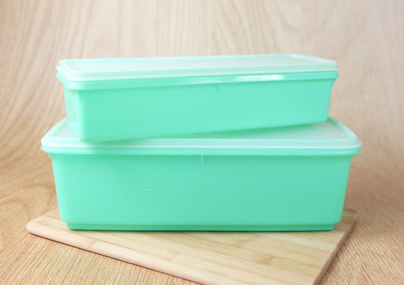 Vintage Jadeite Tupperware Vegetable Crispers Rectangle