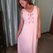 Vintage 1970's pink embroidered floor length nightgown