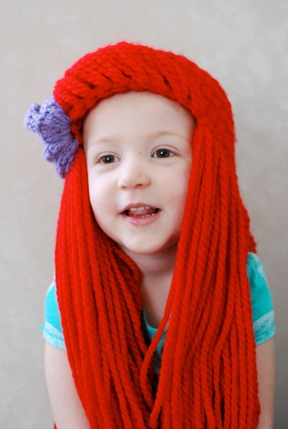 Little Mermaid Ariel Yarn Hair Wig Toddler/Child Size Style II