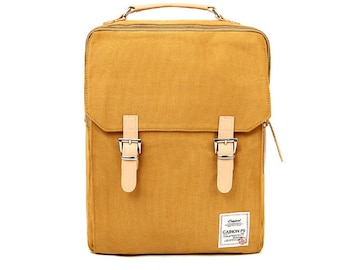 Cotton Square Backpack (Mustard)