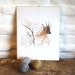 Danish Vintage Deer Print of Drawing 1970s framed