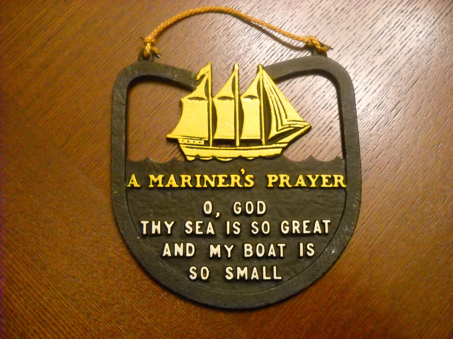 Mariners Prayer 1950s Wall Plaque Christian Nautical