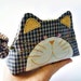 Cat purse / Cat zipper purse / Cat coin purse / Hand embroidery / Gift bag / Small bag zippered