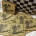 12 Squirrel with Crown Vintage Inspired, Distressed Tags, With or Without Hole Punch and Strings.