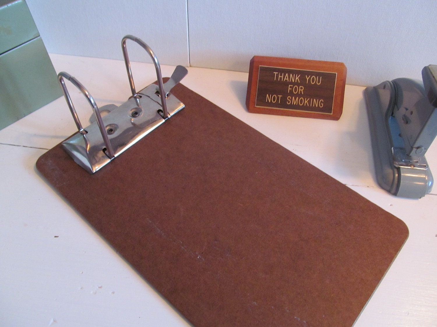 Vtg Clipboard Two Hole Punch Receipt Holder