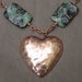 SALE-Necklace-Wire Wrapped Jewelry-Wire Wrapped Necklace-Copper Wire Wrapped Necklace-Wrapped Stone Necklace-Copper Heart Necklace-Copper
