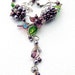 Purple Statement Necklace, Artisan Necklace, Bridal Necklace, Wedding Jewelry grape clusters of Swarovski pearls
