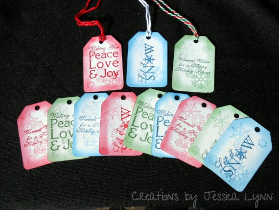 Items similar to Christmas Tags - Set of 12 on Etsy