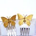 Brass Butterfly Hair Comb Set, Handmade Hair Accessory, OOAK