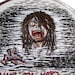 Halloween Wall Art ,Hand Embroidered - scary decoration, zombie, 4 inch stain wood hoop, ghost, Halloween Art, custom work available