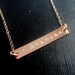 Personalized Gold Bar Necklace, Rectangle Handstamped Gold Minimalist, Mrs, Baby Bridal Shower Gift, Minimal Gold Filled