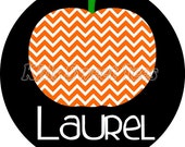 Chevron Pumpkin with black background - personalized digital image Il_170x135