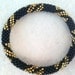 Black and Gold Crocheted Beaded Bracelet - Nepal roll on bracelet, Fall 2012 Collection