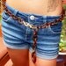 60-70's Fashion Tortoise Shell Lucite Chain Belt S M L