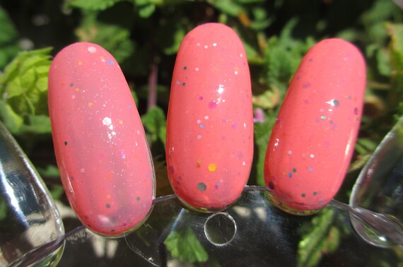 Items similar to Coral Splash- Custom Blended Glitter Nail Polish on Etsy