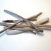 long thin, six pieces of smooth beach driftwood from the pacific ocean
